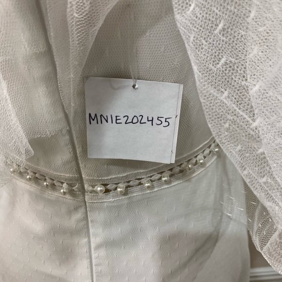 Aidan mattox white pearl tiered mesh midi dress - Picture 6 of 9